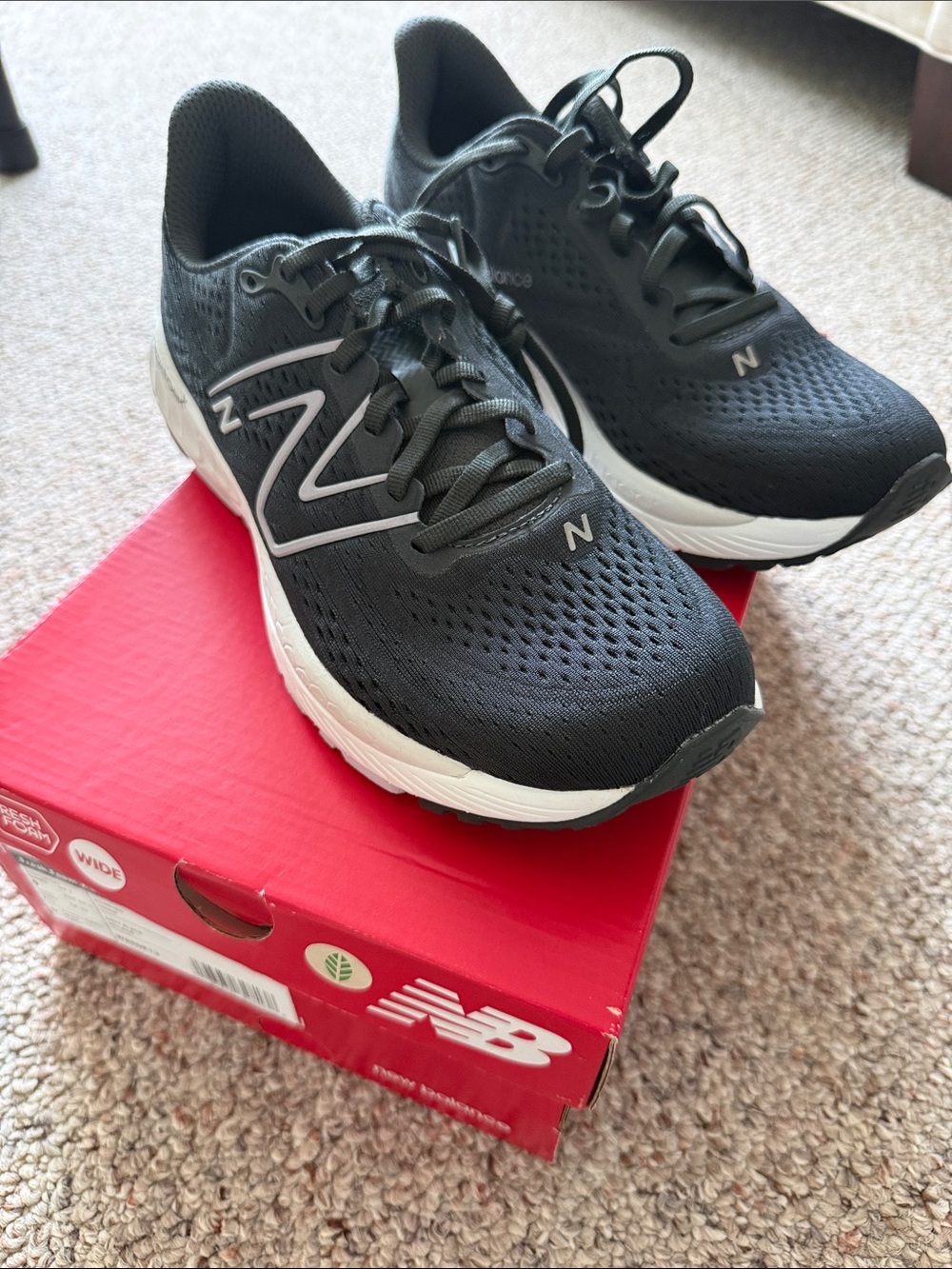 New Balance Black & White Athletic Sneakers - WIDE